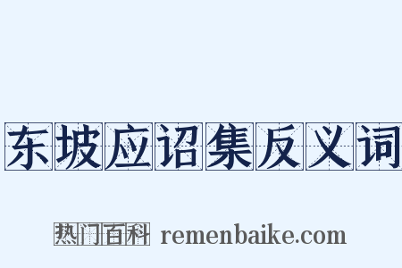 东坡应诏集反义词是什么意思的图片
